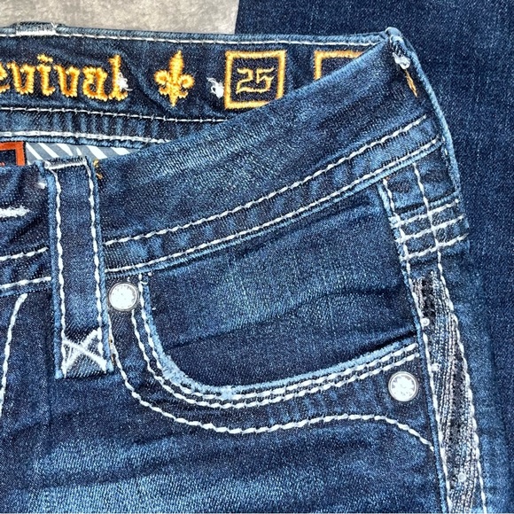 Rock Revival Yui Straight Leg Dark Wash Jeans Women’s Size 25 - Picture 11 of 12